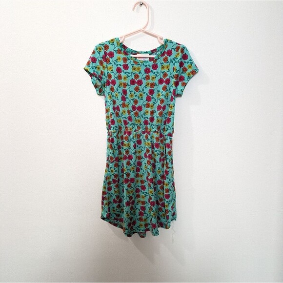 Lularoe Short Sleeve Floral Dress with Side Pockets, Girls 6 - Picture 1 of 9